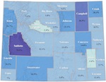 Map: Population Change in Wyoming by County, 2000-2010