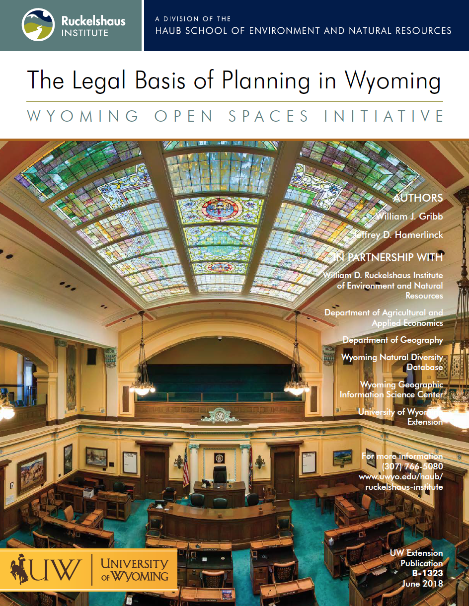 Cover image of The Legal Basis of Planning in Wyoming bulletin