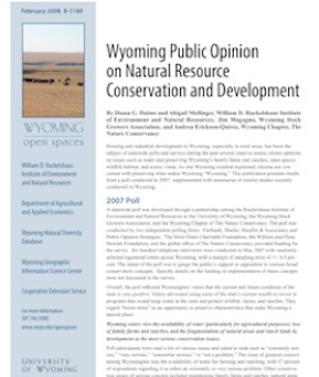 Report thumbnail of Public Opinion on Natural Resource Conservation and Development 