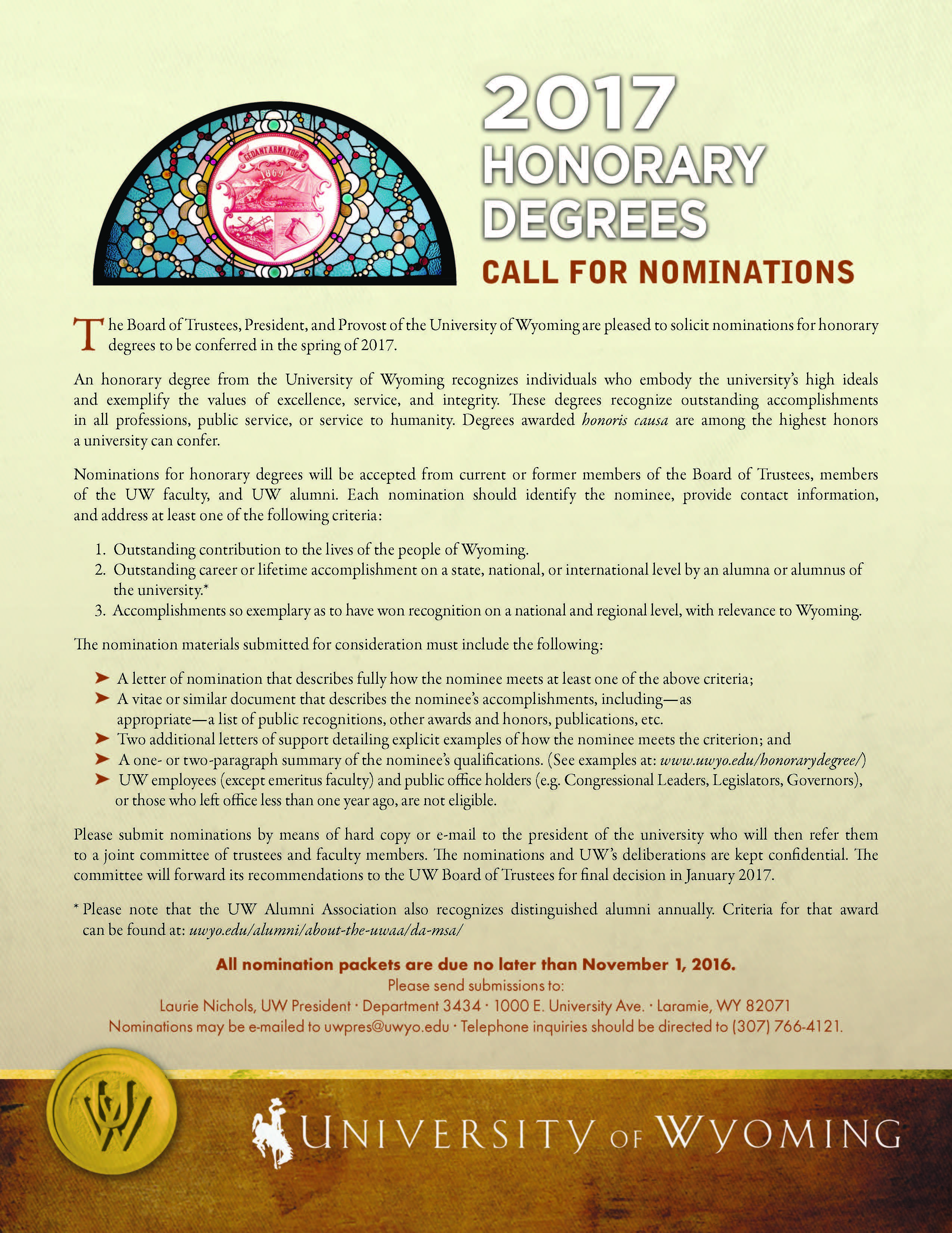 Honorary Degrees | University of Wyoming