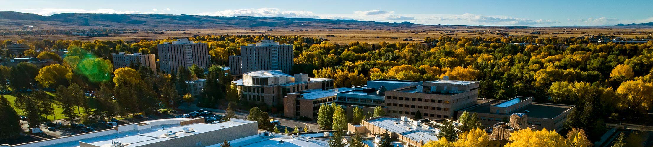 UW campus aerial view in the fall