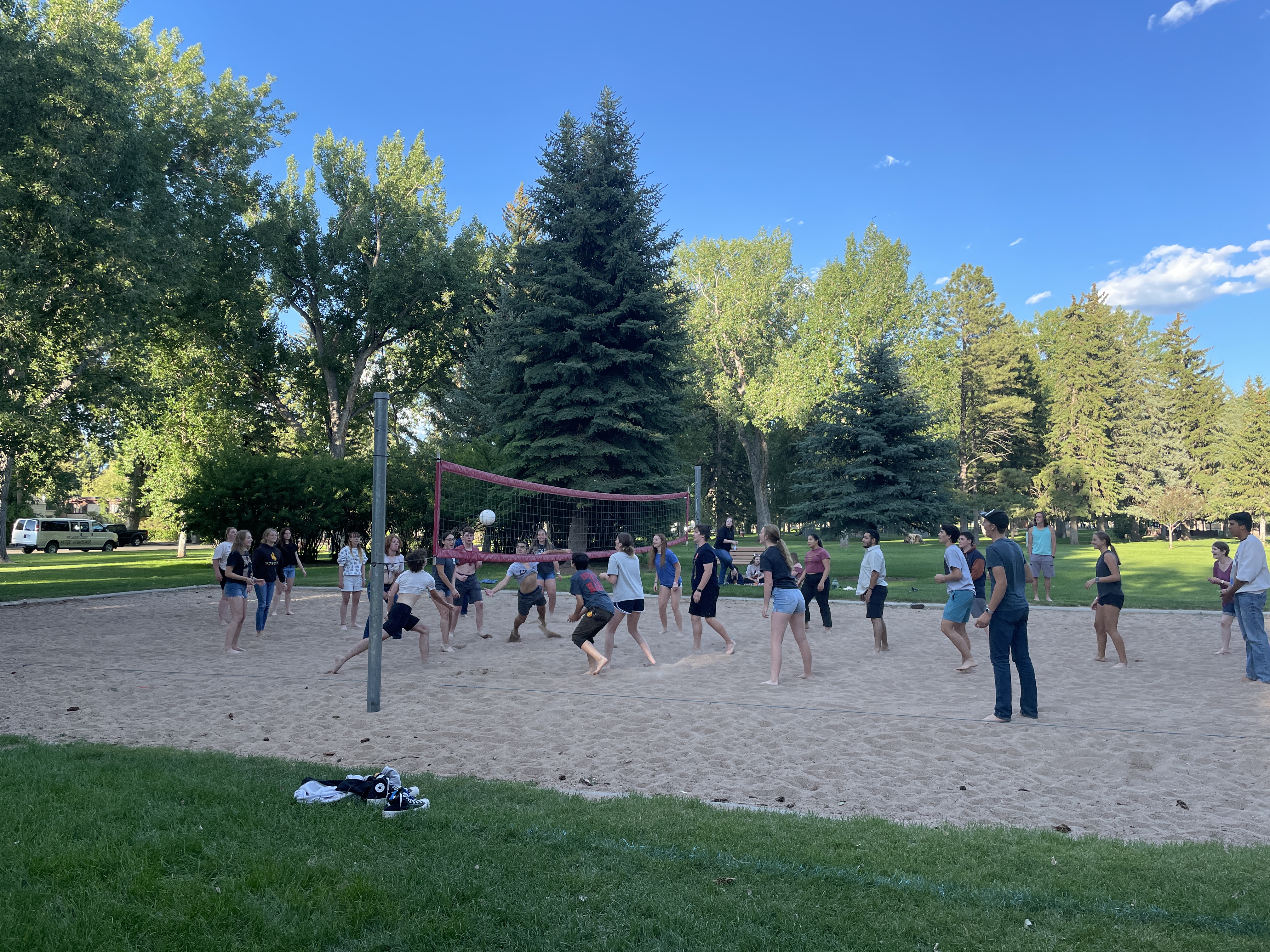 HSI Scholars playing volleyball at Park Night.