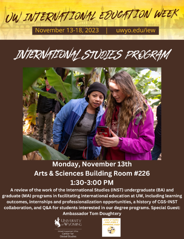 international students program flyer with times of the event