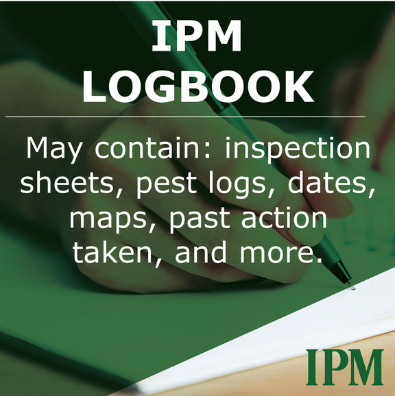 May contain inspection sheets, pest logs, dates and maps