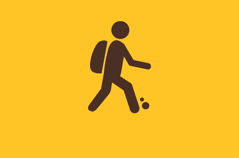 Icon of a student walking. 