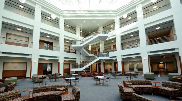 College of Business atrium. 