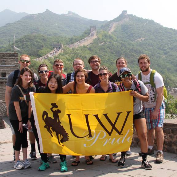 Chinese students at the Great Wall