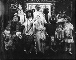 photo from the early 1900s with people in costumes