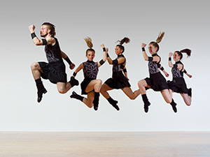 dancers in mid-leap, hanging in the air
