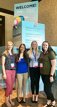 Picture of Aspire senior students at registration in Florida for the ANA Conference