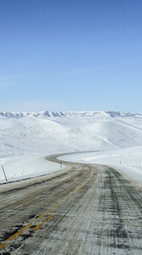 snowy Wyoming highway