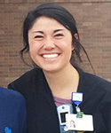 picture of Morgan Lu standing outside her clinical site