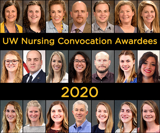 21 individuals pictured who received convocation awards 2020
