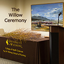 Picture of UW Nursing Table stacked with Willows for the annual Willow Ceremony