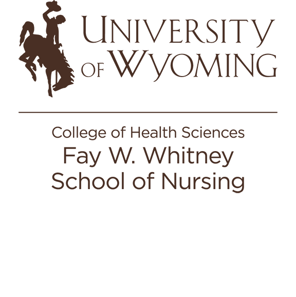 bucking horse UWYO nursing logo script