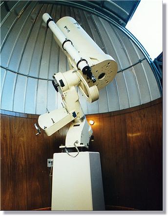 16 inch telescope in the dome atop the physics building