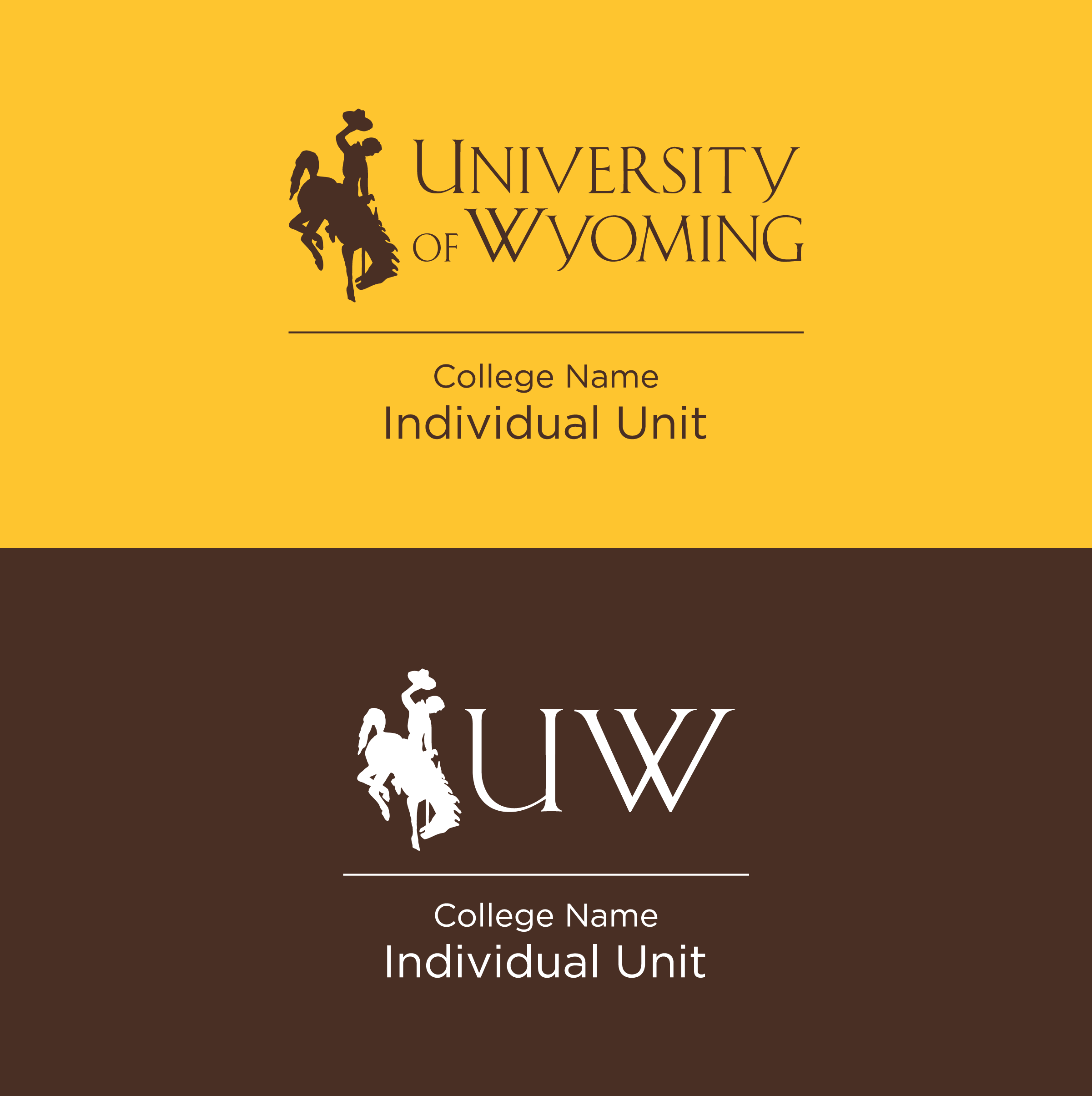 University of Wyoming logo with college name and unit, stacked