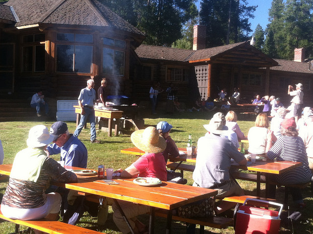An iamge of a picnic event at the AMK Ranch