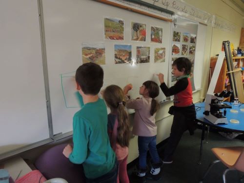 Four K-5 students at the Centennial, WY LAMP Roadshow