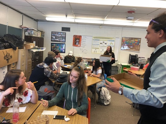 Jess and Jess and Olivia leading a classroom discussion