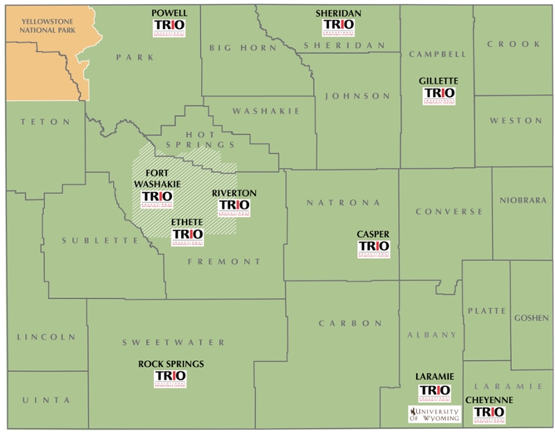 Map of EOC Offices in Wyoming