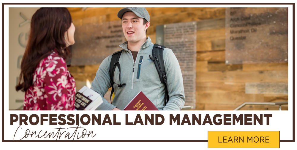 Professional Land Management Concentration with link to Page
