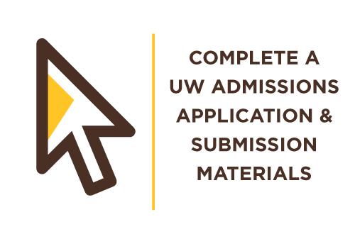 Computer mouse icon - Complete a UW admissions application & submission materials 