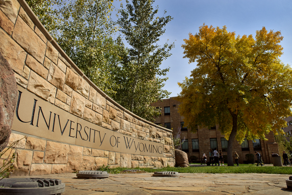 Entrance sign for University of Wyoming