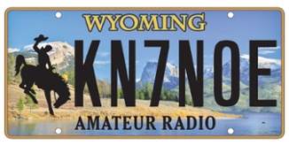 wyoming amateur radio license plate example