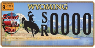 wyoming street rod license plate example