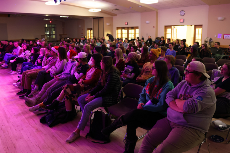 image of students at comedy event