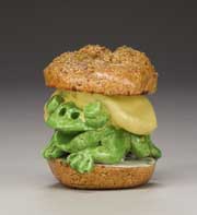 frog burger sculpture