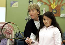 Tennis tutor and tennis student