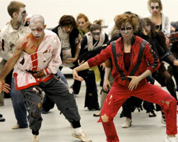 Dancers in zombie costumes