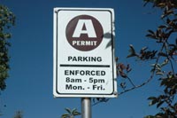 Permit parking information sign