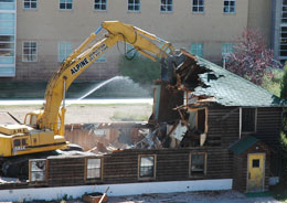 Building being destroyed