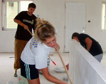 Volunteers painting