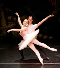Two students performing ballet