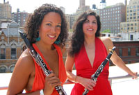 Two women with clarinets 