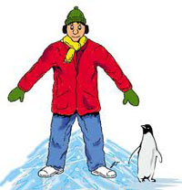 Drawing demonstrating penguin walking