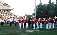 Bands playing on stadium field