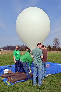 People with weather balloon