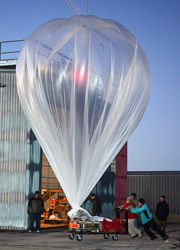 People with large weather balloon