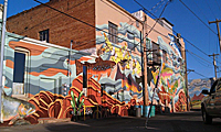 Mural on downtown buildings