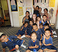 UW Student and Nepalese children