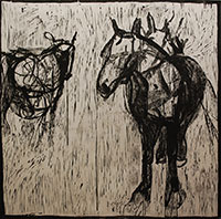 sketch-like print of horse