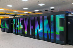 Cheyenne spelled out in large shiny letters on computer server cases