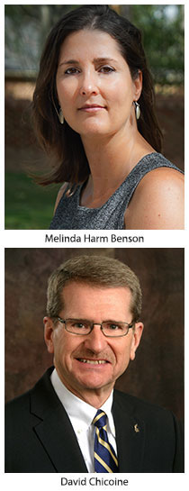 head portraits of Melinda Harm Benson and David Chicoine