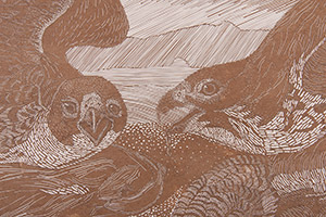artwork of falcons