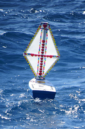 model sailboat at sea